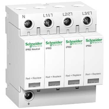 SCHNEIDER ELECTRIC IPRD YLIJÄNNITESUOJA, TYYPPI 2, IMAX 65KA, TNS, 3P+N+PE, HÄLYTYSKOSKETIN, PLUG-