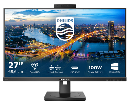 PHILIPS 276B1JH 27" QHD IPS HAS WEBCAM USB-C/DP/HDMI/RJ45 PD 100W