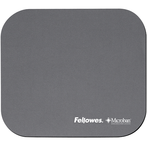 FELLOWES MOUSE PAD WITH MICROBAN - SILVE