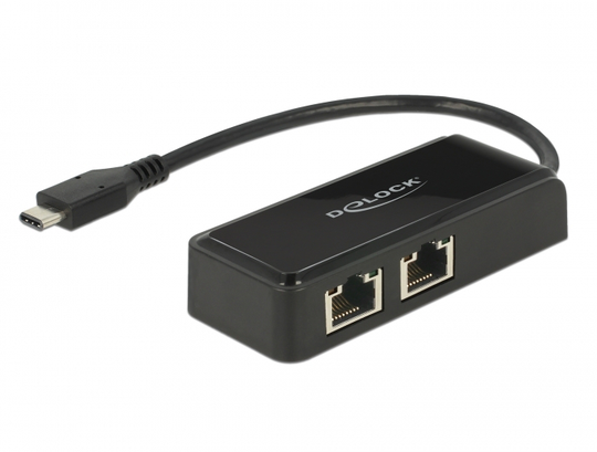 Adapter SuperSpeed USB Type-C Male-2xGbit LAN 10/100/1000