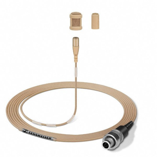 SENNHEISER MKE 1-5-3 MINIATURE CLIP-ON MICROPHONE, OMNIDIRECTIONAL, OPEN END, 4 M LONG, BEIGE