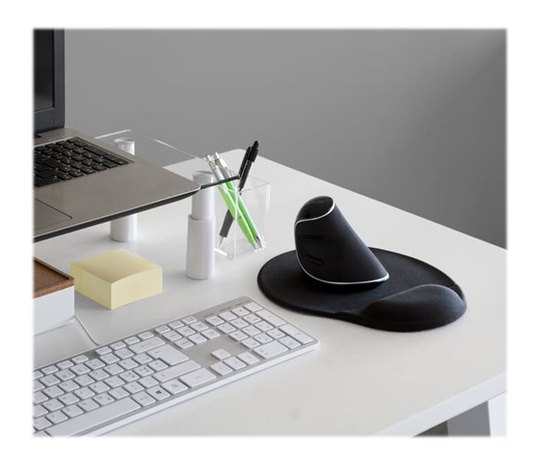 Jobmate Softgel Mousepad, Mouse Pad With Built-in Palm Rest, Black