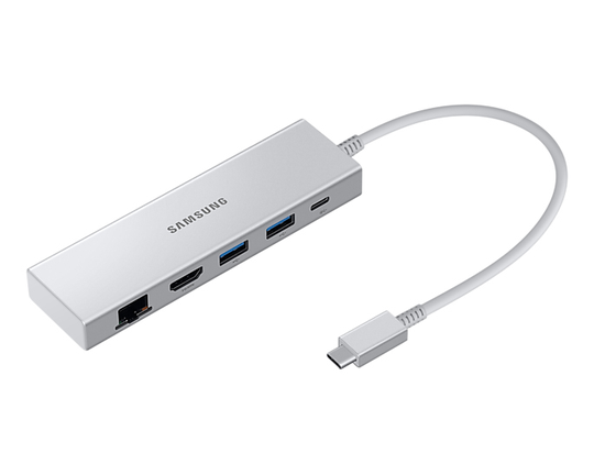 SAMSUNG MULTIPORT ADAPTER SILVER (TYPE-A, RJ45, HDMI & POWER TYPE-C)
