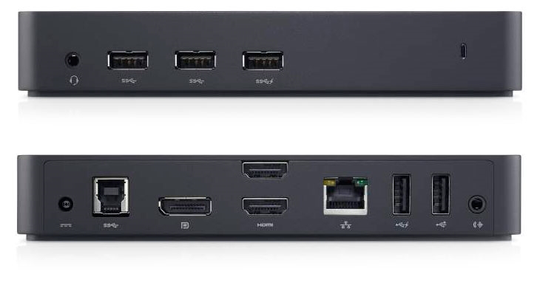 USB Telakointiasema, 1xRJ45 Gigabit 3xUSB 3.0, 2xHDMI, 1xDisplayPort, 4K, Musta