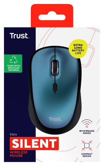 TRUST YVI+ WIRELESS MOUSE ECO BLUE