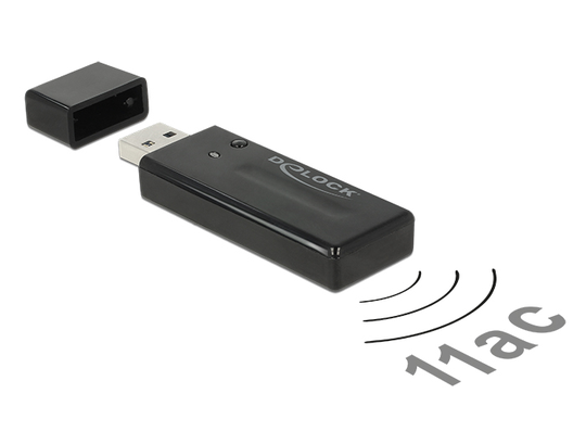Wireless Network Card, 802.11ac, 867Mbps, USB 3.0, Black
