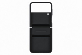 SAMSUNG Z FLIP4 FLAP LEATHER COVER BLACK
