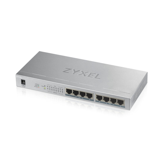 ZYXEL GS1008-HP, 8 PORT GIGABIT POE+ UNMANAGED DESKTOP SWITCH, 8 X POE, 60 WATT