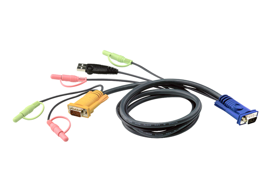 KVM Cable SPHD15ma/2x3.5mm 1xUSB A Ma/2x3.5mm Ma/HD15ma 2m