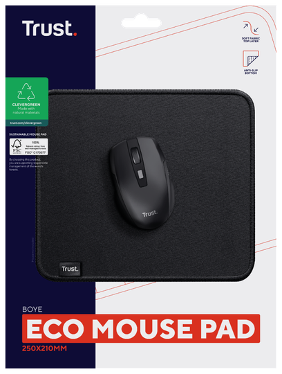 TRUST BOYE MOUSE PAD ECO BLACK