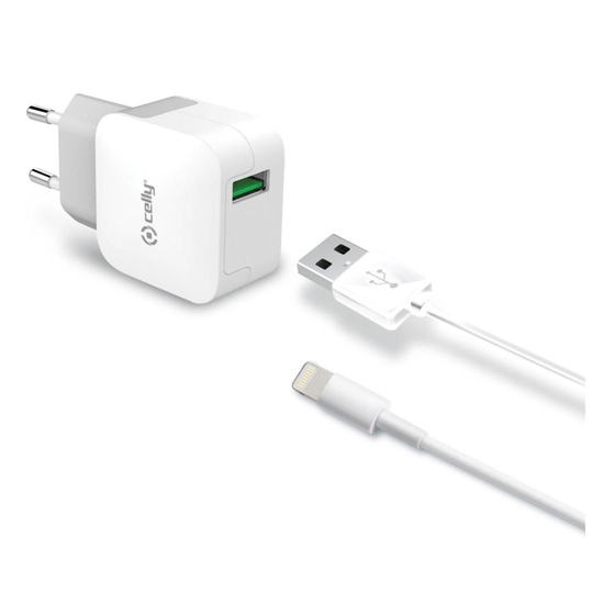 CELLY TRAVEL CHARGER TURBO + LIGHTNING CABLE