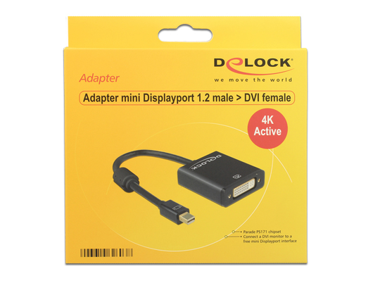 Adapter Mini Displayport 1.2 Ma > DVI Fe 4K Active, Black