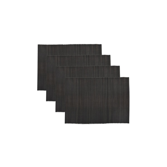 House Doctor - 4 pcs - Bamboo Placemat - Black (209800024)