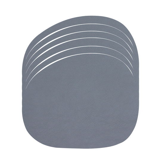 RAW - Buffalo placemat - Recycled leather - 6 pc - Grey