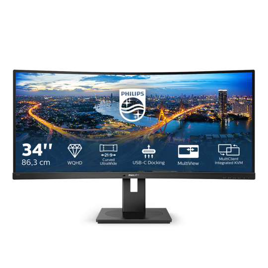 PHILIPS 346B1C 34" UWQHD VA CURVED HAS USB-C/DP/HDMI/RJ45 PD 90W