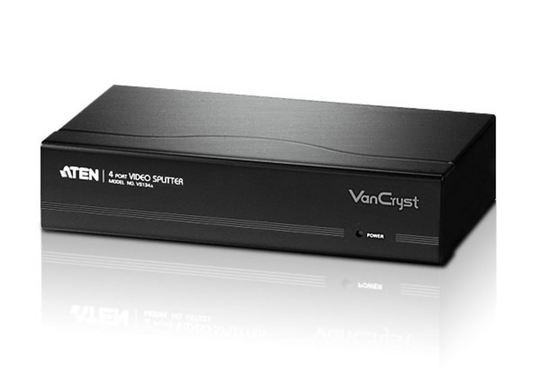 VGA Splitter, 1 Unit For 4 Screens, 1xHD15 (ma), 4xHD15 (fe), 450MHz Bandwidth, 65m Extension, Black