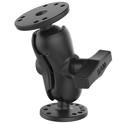 RAM MOUNTS C-KOKO LYHYT KIINNITYSVARSI + 2X C-KOKO 1.5" KUULA PYÖREÄ 2.5" ALUSTA