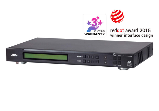 4x4 HDMI Matrix Switch, 1U, 4-inputs, 4-outputs, 4K UHD