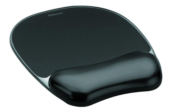 FELLOWES CRYSTAL BLACK MOUSEPAD & WRIST