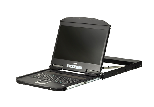 1U Ultra Short Depth Single Rail WideScreen LCD Console