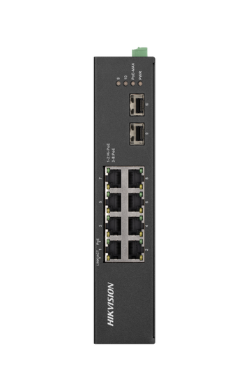 HIKVISION DS-3T0510HP-E/HS L2, UNMANAGED, 8 GIGABIT POE, 2 GB SFP, SUPPORT HI-POE, BUDGET 110W