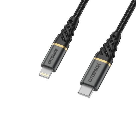OTTERBOX PREMIUM CABLE USB C - LIGHTNING 2M PD FAST CHARGE BLACK