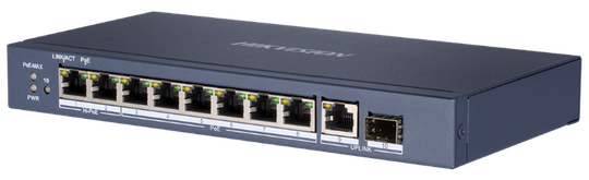 HIKVISION 8 PORT GIGABIT UNMANAGED POE SWITCH 2XHI-POE BUDGET 110W