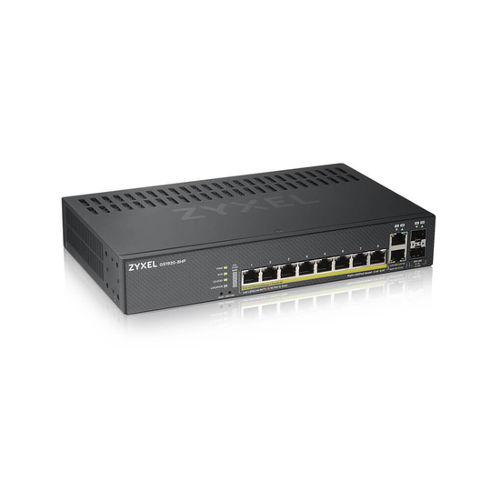 ZYXEL GS1920-8HPV2, 10 PORT SMART MANAGED SWITCH 8X GIGABIT COPPER AND 2X GIGABIT DUAL PERS., HYBRID