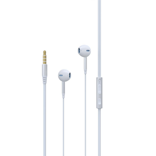 Devia langalliset nappikuulokkeet 3.5mm -liitäntä - Valkoinen