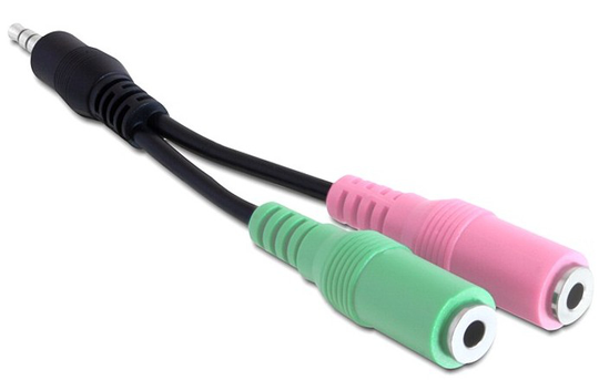 Headset Adapter 1x3.5mm 4pin Stereo Jack Ma>2x3.5mm 3pin