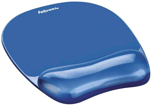 FELLOWES CRYSTAL BLUE MOUSEPAD W/ WRIST