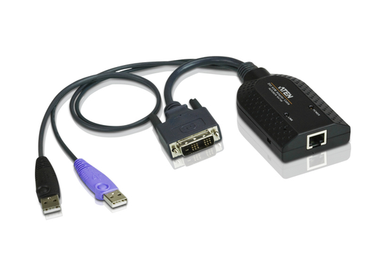 KVM Module For Connection To ATEN KVM IP Switches, 1xRJ45 Socket For 2xUSB Type A (ma), 1xDVI-D (ma)