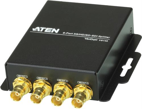 SDI Splitter, 1 To 6, For Amplification / Distribution Of SDI / HD-SDI / 3G-SDI Signal, Up To 300m,