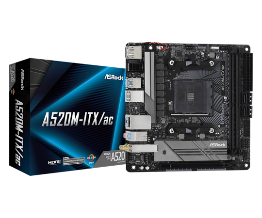 ASROCK A520M-ITX/AC AM4 2xDDR4 Mini ITX