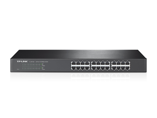 Network Switch, 24-ports, 10/100 Mbps, RJ45, 19"