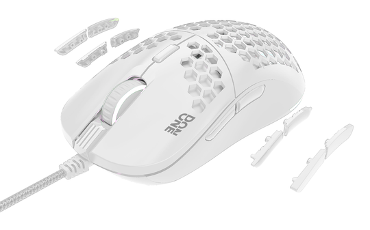 ​DON ONE - GM500 RGB - LIGHTWEIGHT GAMING MOUSE - VALKOINEN (PMW 3389)