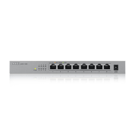 ZYXEL MG-108 8 PORTS DESKTOP 2,5G MULTIGIG UNMANAGED SWITCH