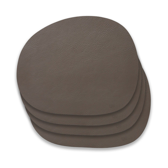 RAW - Buffalo placemat - Recycled leather - 4 pc - Clay (15665)