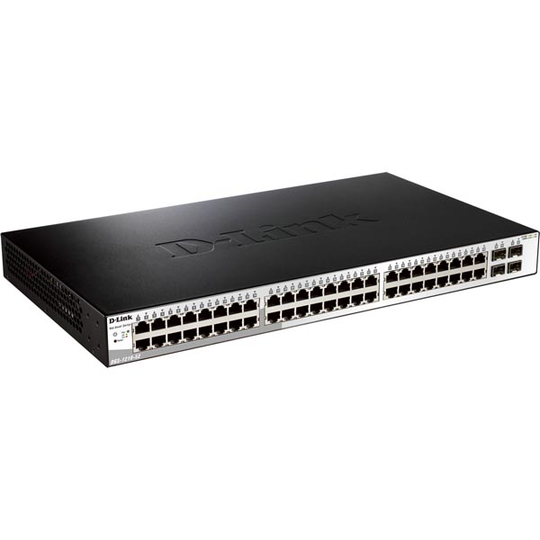 D-Link verkkokytkin Layer 2 10/100/1000Mbps 48xRJ45 4xSFP musta
