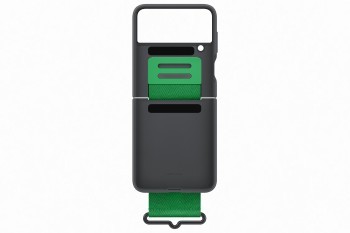 SAMSUNG Z FLIP4 SILICONE COVER WITH STRAP BLACK