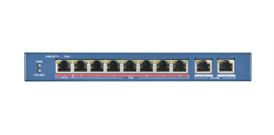 HIKVISION 8 PORT 100MB UNMANAGED POE SWITCH 1X HI-POE BUDGET 110W