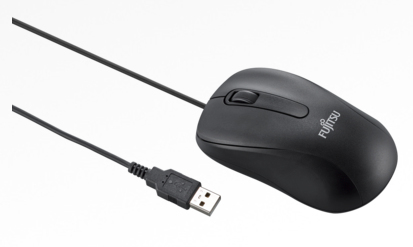 FUJITSU M520 OPTICAL MOUSE BLACK WHITE BOX