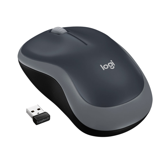 M185 Wireless, 2 Buttons + Scroll, Nano-receiver, USB, Grey