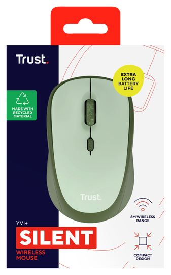 TRUST YVI+ WIRELESS MOUSE ECO GREEN