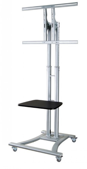 NEOMOUNTS BY NEWSTAR MOBILE FLAT SCREEN FLOOR STAND (HEIGHT: 110-180 CM) 27-70" SILVER