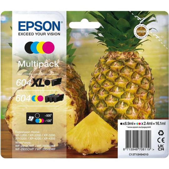 Epson - T604 Multipack 4-colours Ink XL Black/Std. CMY