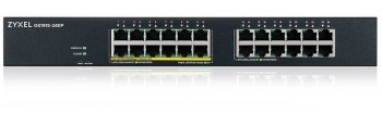 ZYXEL GS1915-24EP, 24-PORT GBE, 12 PORT POE, 130 WATT 802.3AT, RACKMOUNT, FANLESS, SMART HYBRID MODE