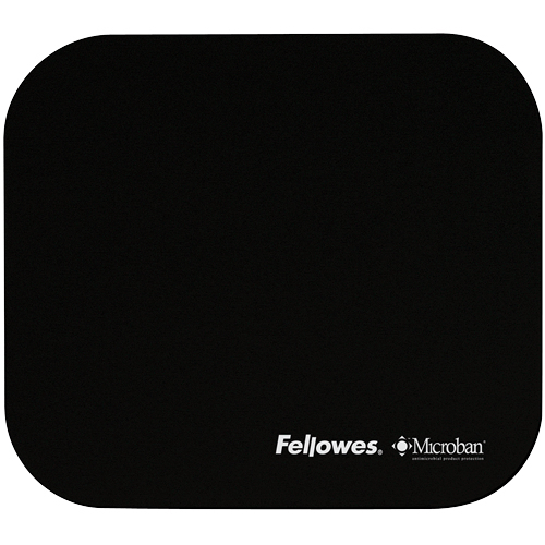 FELLOWES MOUSE PAD WITH MICROBAN - BLACK
