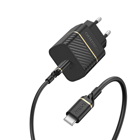OTTERBOX WALL CHARGER USB-C 20W + CABLE USB-C 1M BLACK