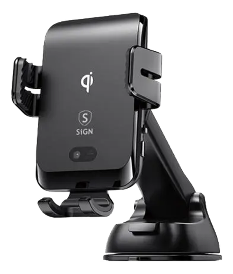 Car Holder For Smartphones, Wireless Charging, Black